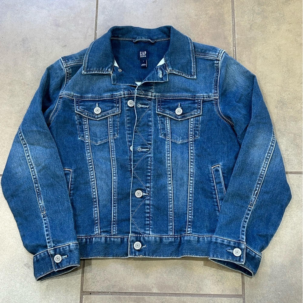 Gap Classic Blue Denim Jacket Women's Sz‎ L